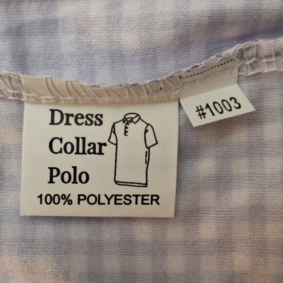 Collars & Co Mens Dress Collar Polo Sz 3XL Purple White Gingham Golf NWOT - Picture 8 of 9